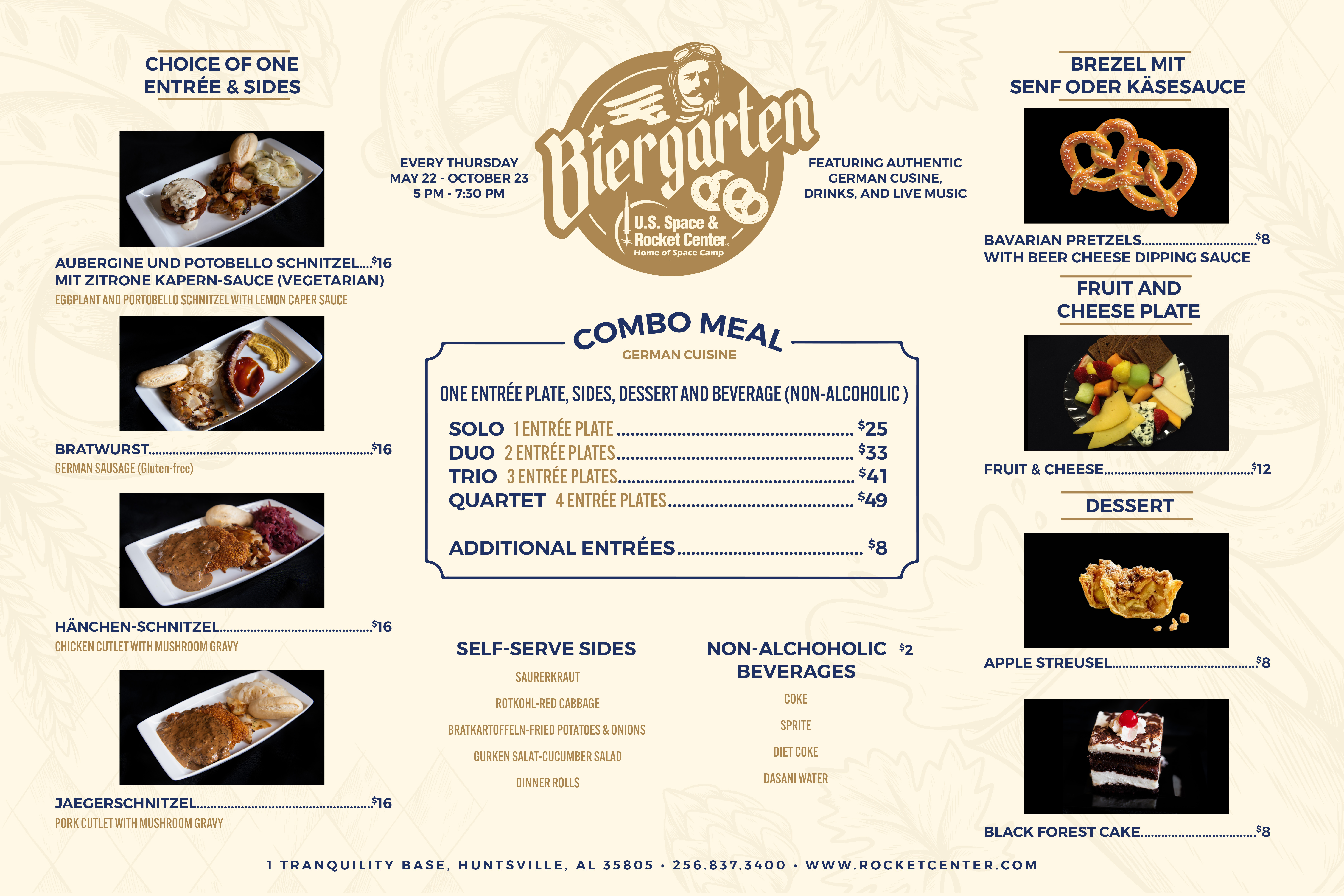 Biergarten menu