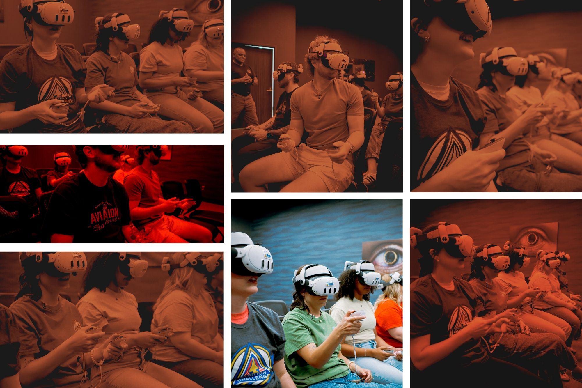 Individuals having fun in the Night Vision Room