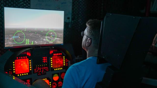 Guest enjoying learning on a stimulation. 