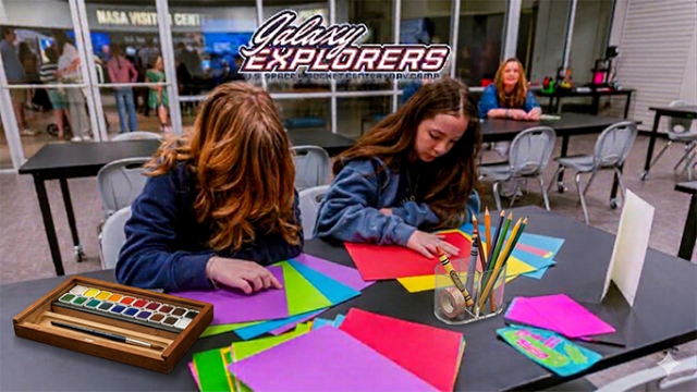 Kids enjoying having fun and creating arts and crafts