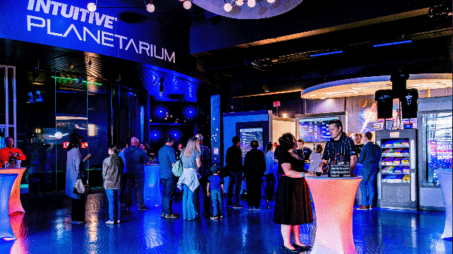 Guests enjoying the Cocktails and Cosmos event every Friday