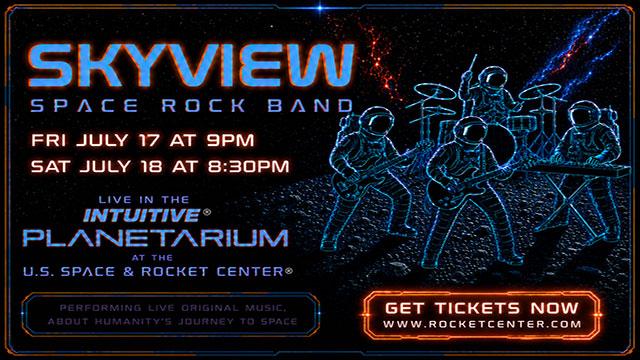 Skyview logo for July 17 and 18th event in Planetarium