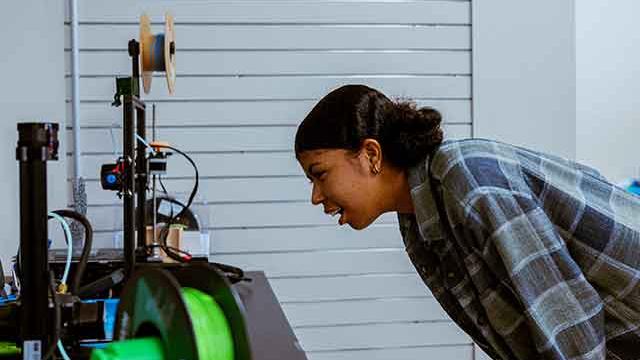 Student having fun in SpaceWorks with the homeschool program
