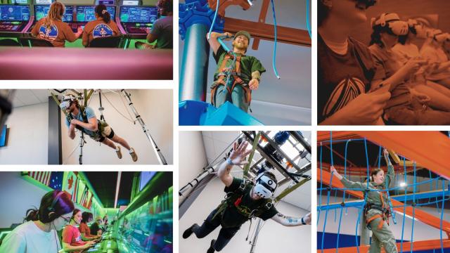 Individuals having fun in the new I4 building