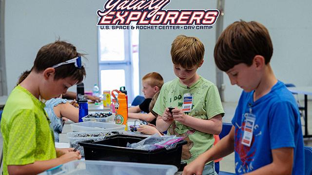Children getting ready to have fun at Galaxy Explorers